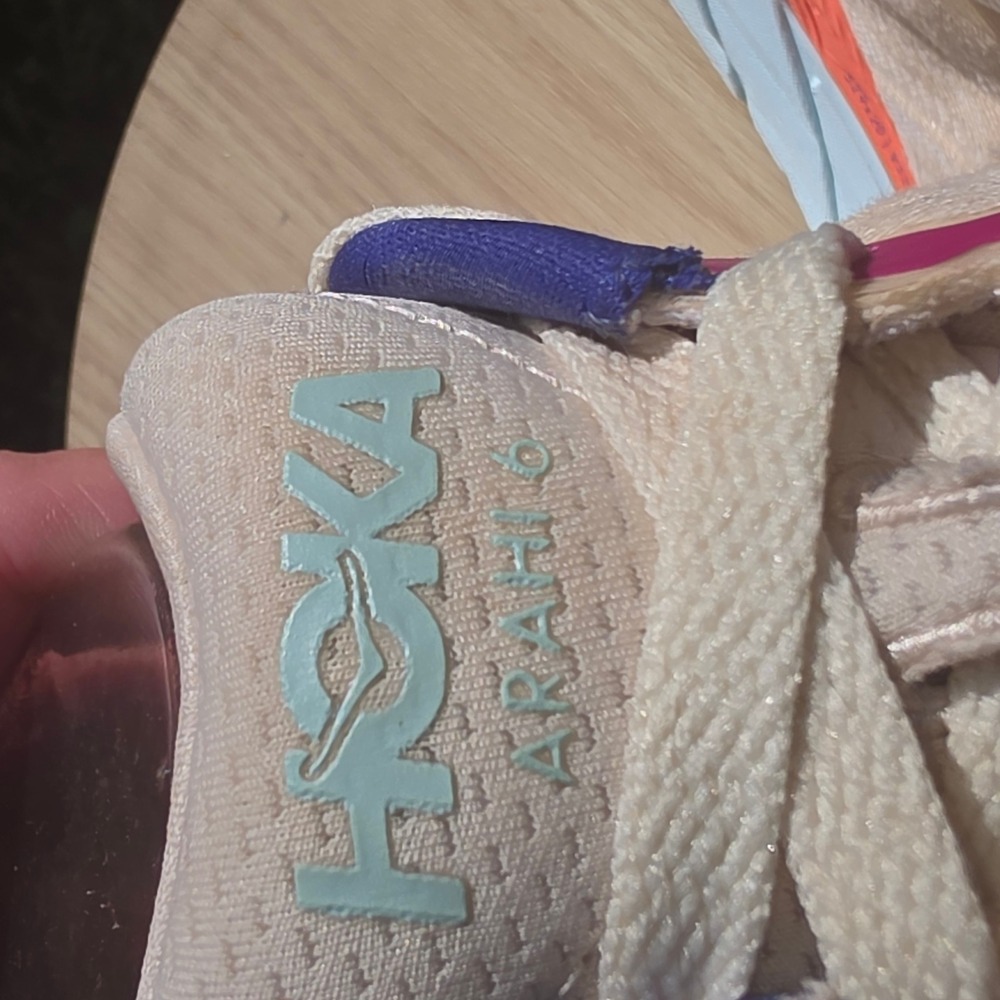 Hoka Arahi 6 Running Shoes Peach Orange Blue Stability Sneakers Womens 11B - Picture 9 of 10